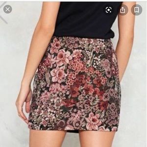 Floral Tapestry Mini Skirt
